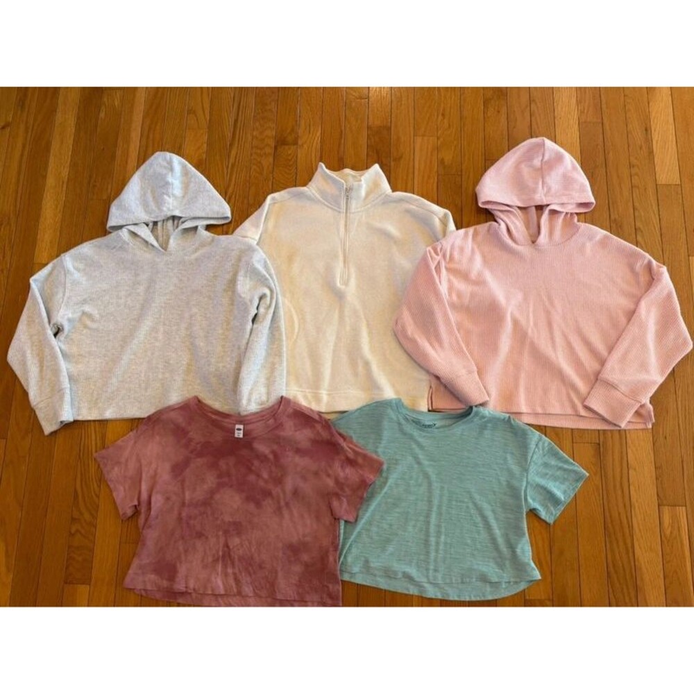 5 Piece Lot Of Old Navy Hooded Tops T-Shirts Sweatshirts Sz 10/12